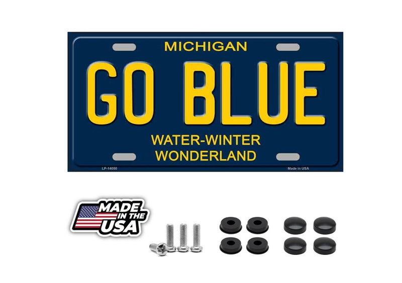 Go Blue Michigan Metal License Plate College Universities Sport Teams Home Decor