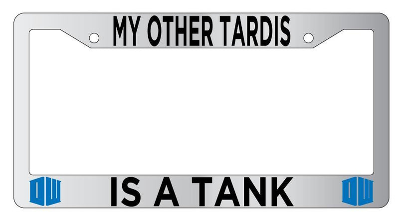Chrome License Plate Frame Auto Accessory My Other Tardis Is a Tank  Mod-GRAPH9856236-4342