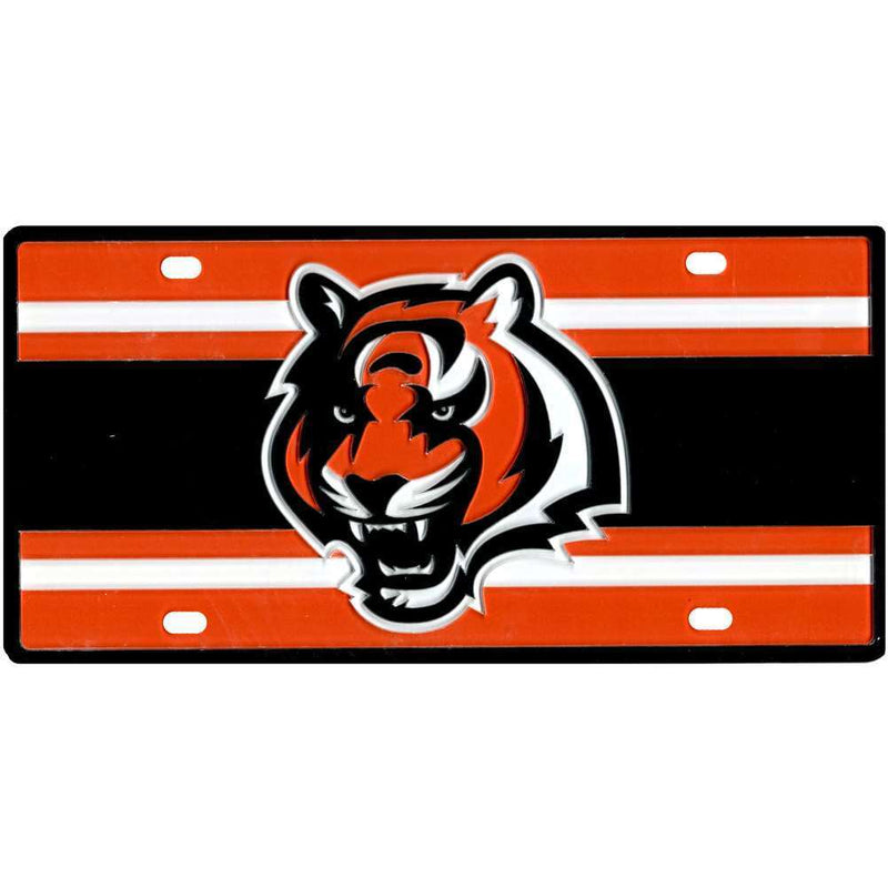 NFL Cincinnati Bengals Full Color Super Stripe Inlay License Plate