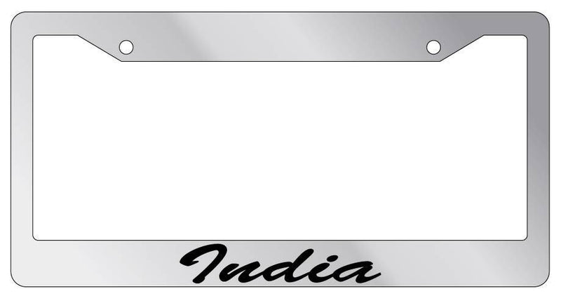 Chrome License Plate Frame CURSIVE India Auto Accessory Novelty 1939  Mod-GRAPH9856236-5470