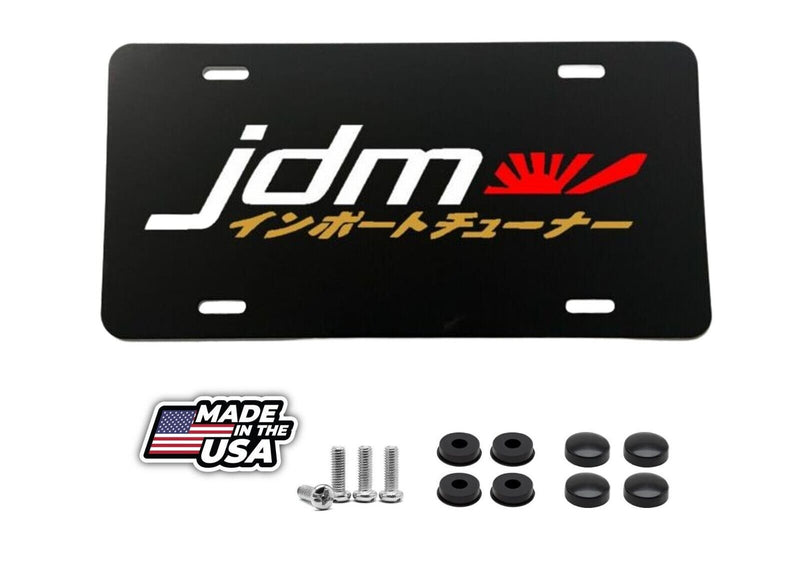 JDM Kanji Logo Japanese Rising Sun Drifting Racing License Plate Cover Frame