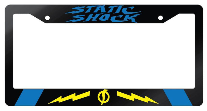Static Shock Glossy Black Plastic License Plate Frame DC  Mod-GRAPH9856236-6988