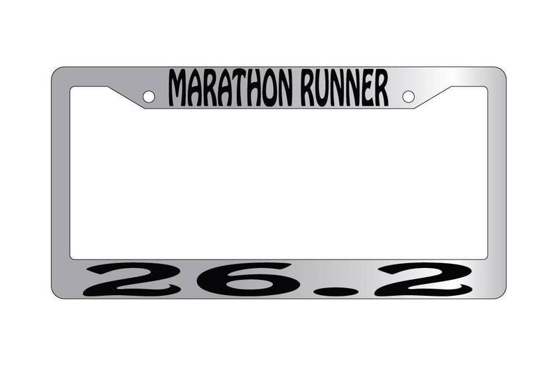 Chrome License Plate Frame MARATHON RUNNER 26.2 Auto Accessory  Mod-GRAPH9856236-5228