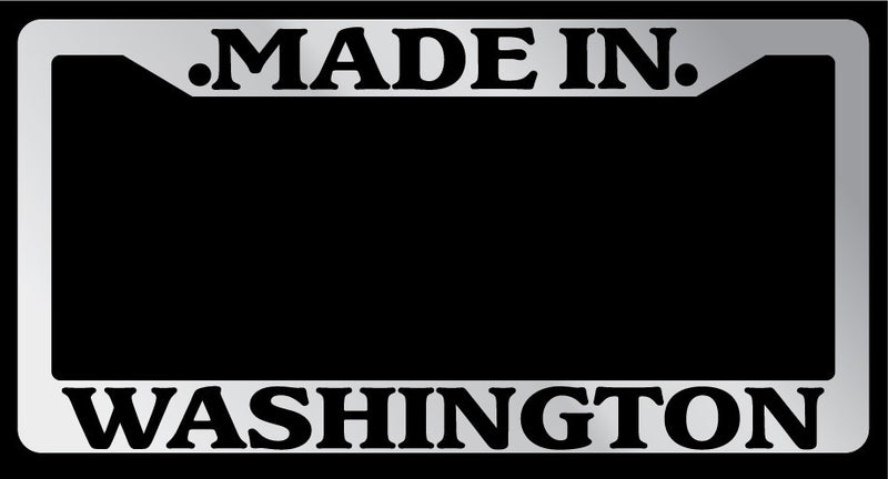 Chrome License Plate Frame "Made in Washington" Auto Accessory Novelty  Mod-GRAPH9856236-1619