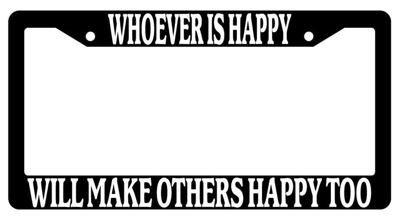 Black License Plate Frame Auto Accessory Whoever-Is-Happy  Mod-GRAPH9856236-139