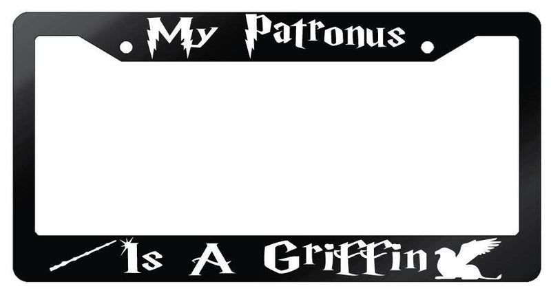 My Patronus Is A Griffin Glossy Black Plastic License Plate Frame For Harry Potter  Mod-GRAPH9856236-7117