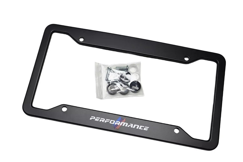 For BMW Black Aluminum Steel License Plate Frame M performance Style