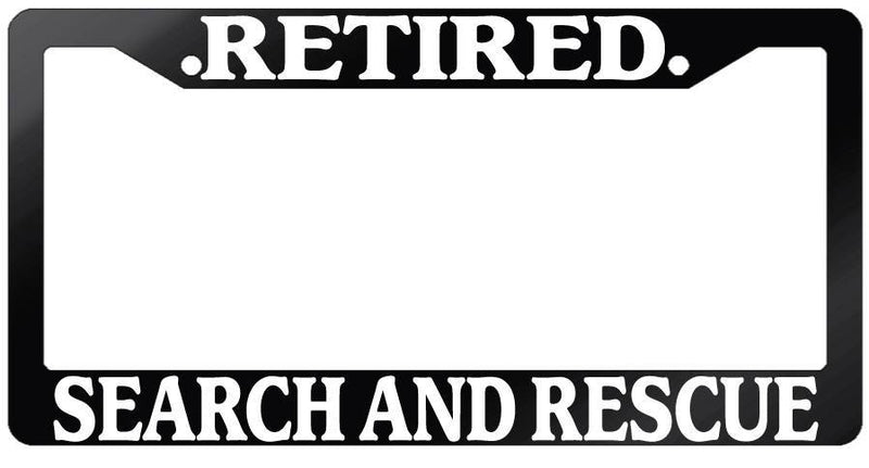 Glossy Black License Plate Frame RETIRED SEARCH AND RESCUE Auto Accessory  Mod-GRAPH9856236-7431