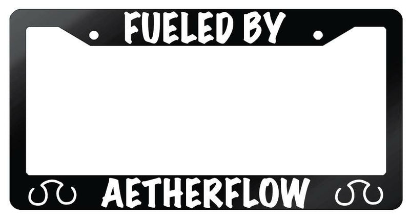 Fueled By Aetherflow (Scholar) Glossy Black Plastic License Plate Frame FFXIV  Mod-GRAPH9856236-7192
