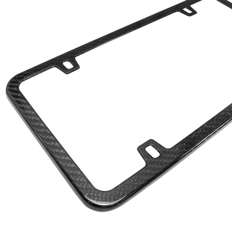 Real Black Carbon Fiber USA Amercan Flag Sports Stripe Slim License Plate Frame
