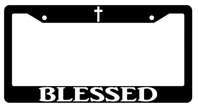 Blessed Black Plastic License Plate Frame  Mod-GRAPH9856236-1846