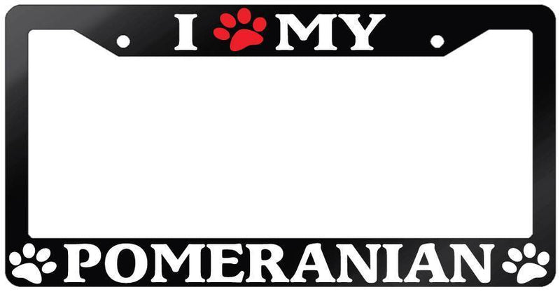 Glossy Black License Plate Frame I (PAW) MY POMERANIAN Auto Accessory 511  Mod-GRAPH9856236-7109