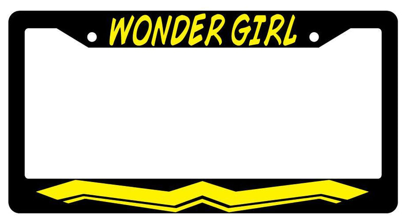 Wonder Girl (DESIGN 2) Black Plastic License Plate Frame Auto Accessory DC  Mod-GRAPH9856236-740