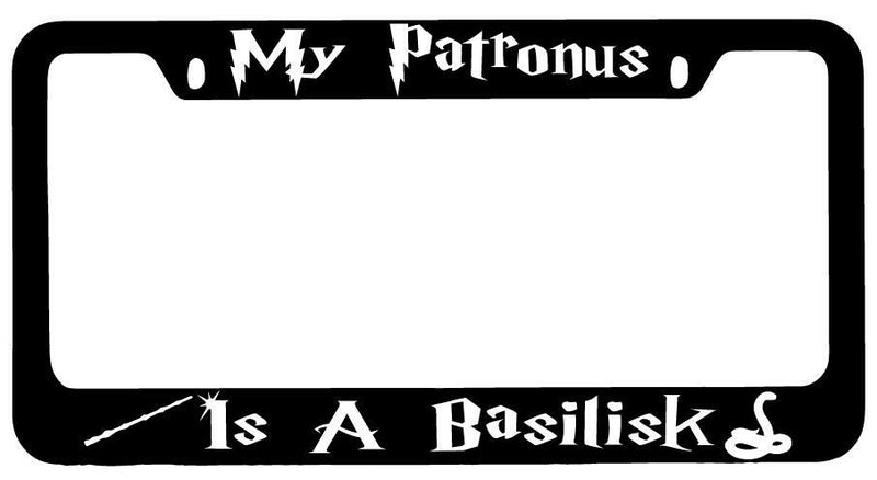 My Patronus Is A Basilisk Black METAL License Plate Frame Auto For Harry Potter  Mod-GRAPH9856236-9317