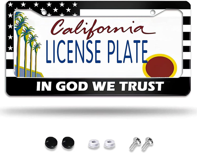 In God We Trust American Flag License Plate Frame