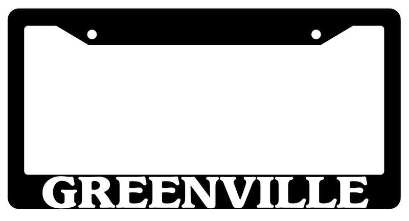 Black License Plate Frame New City State Greenville Auto Accessory  Mod-GRAPH9856236-1403