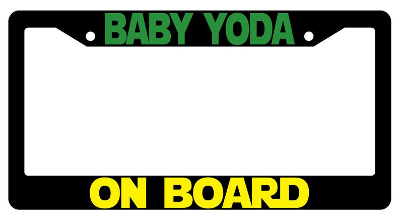 Baby Yoda On Board Black Plastic License Frame Star Wars  Mod-GRAPH9856236-1770