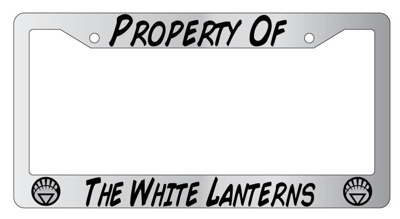 Property Of The White Lanterns Chrome License Plate Frame  Mod-GRAPH9856236-4289