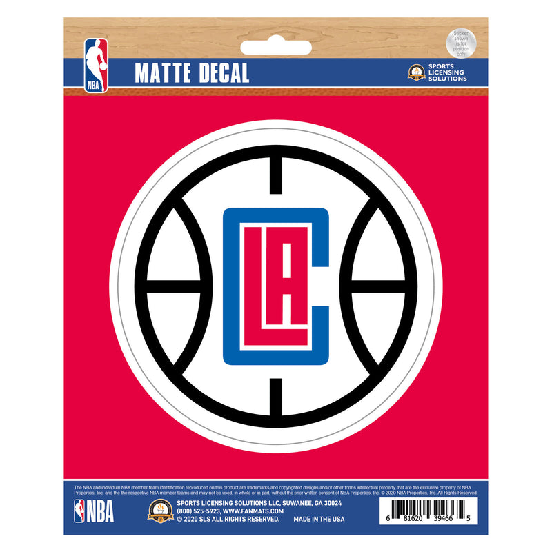 NBA Los Angeles Clippers Decal Matte 5"X6.25" Auto Boat Cooler Luggage