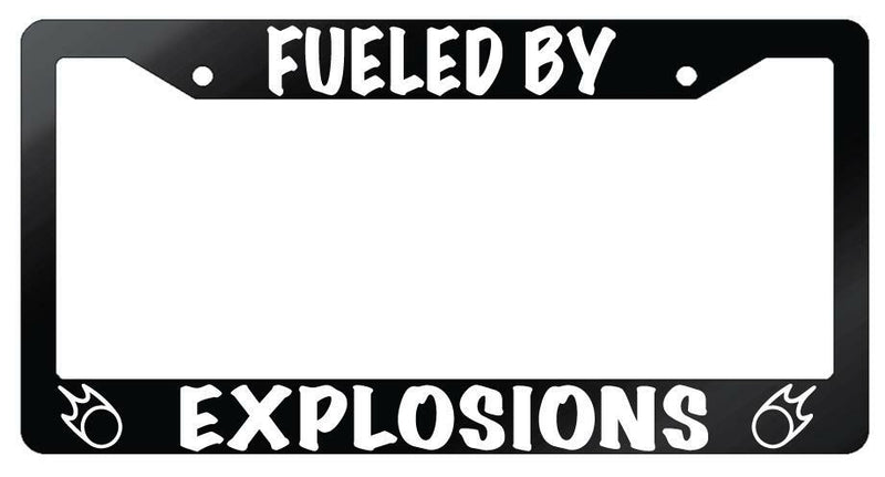 Fueled By Explosions (Black Mage) Glossy Black Plastic License Plate Frame FFXIV  Mod-GRAPH9856236-7177