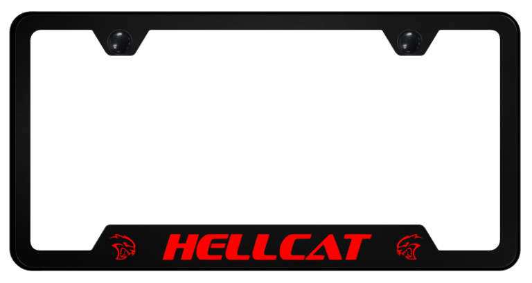 Mopar Hellcat Polycarbonate Notched License Plate Frame - Red