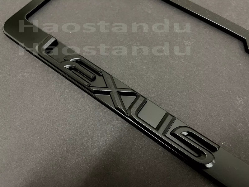 1x (BLK) Lexus STYLE 3D Emblem BLACK Stainless License Plate Frame Car Tag Holder