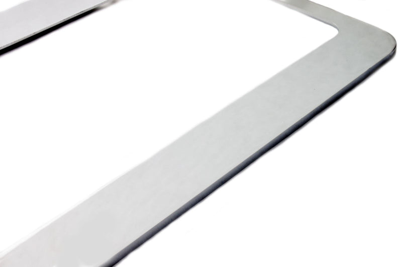 2Pcs Chrome Metal License Plate Frame Cove With Free Scew Caps