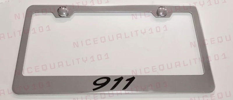 911 Stainless Steel Chrome Finished License Plate Frame Holder