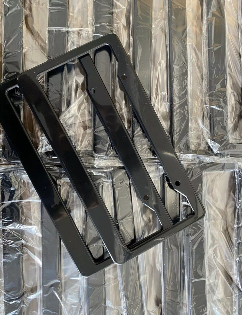 LOT OF 250 BLANK BLACK PLASTIC 250 BULK License Plate Frame FRAMES WITH TABS 1"