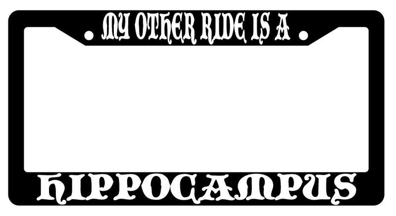 My Other Ride Is A Hippocampus Black Plastic License Plate Frame Fantasy  Mod-GRAPH9856236-759