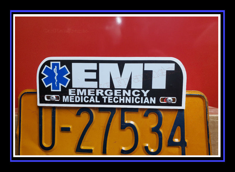 EMT Emergency Medical Technician FIRE rescue License Plate Topper ems