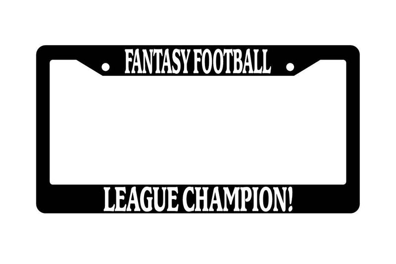 Black License Plate Frame FANTASY FOOTBAL LEAGUE CHAMPION Auto Accessory 765  Mod-GRAPH9856236-2436