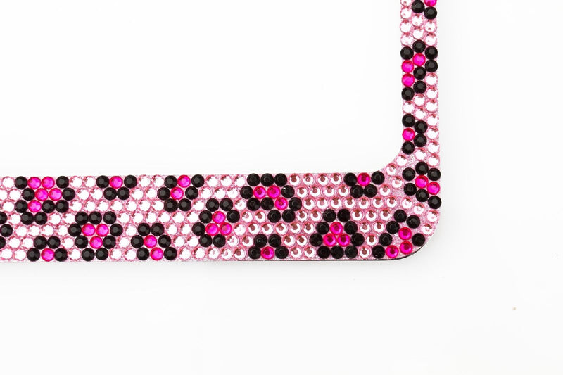 Bling Pink Leopard Diamond License Plate Frame Special Bling Offer