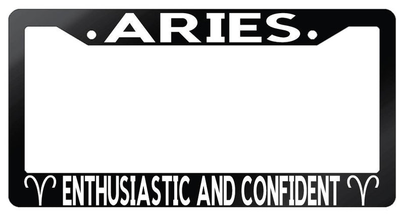 Glossy Black License Frame Auto Accessory Aries Enthusiastic and Confident 2552  Mod-GRAPH9856236-7450