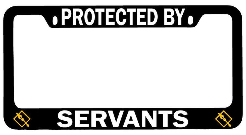 Protected By Servants (Lancer) Black METAL License Plate Frame Auto Fate  Mod-GRAPH9856236-8351