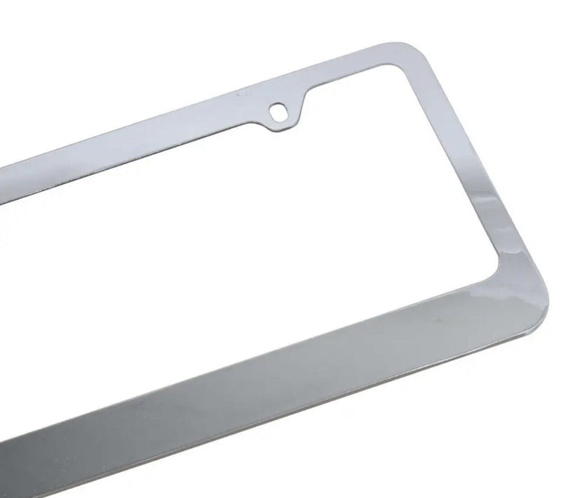 Metal License Plate Holder Frame w/ Chrome Rust-Free Heavy Duty Bling