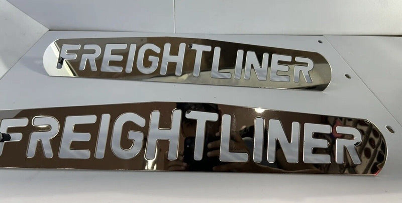 Pair Freightliner Semi Truck 24" x 4" Stainless Steel Mud Flap Weights 3 Studs