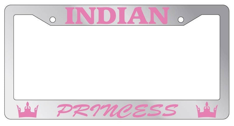 Chrome METAL License Plate Frame INDIAN PRINCESS Auto Accessory 2071  Mod-GRAPH9856236-9673