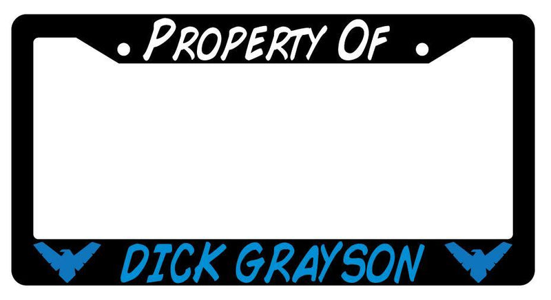 Property Of Dick Grayson (Nightwing) Black Plastic License Plate Frame DC  Mod-GRAPH9856236-951