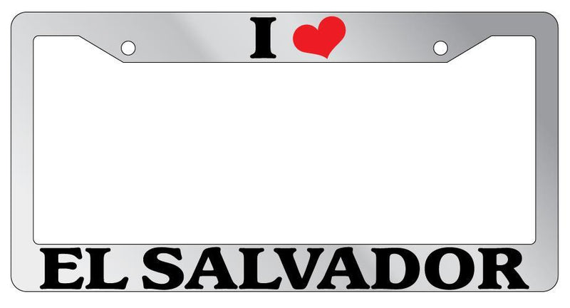 Chrome License Plate Frame I Heart El Salvador Auto Accessory 1238  Mod-GRAPH9856236-10272