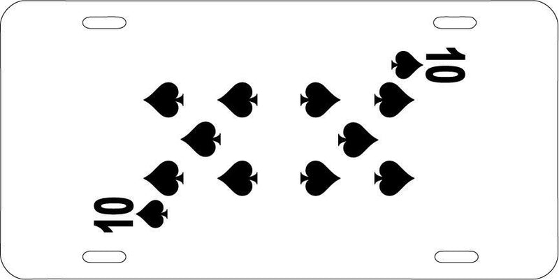 Ten Of Spades White Vanity License Plate Mod-GRAPH9856236-7647