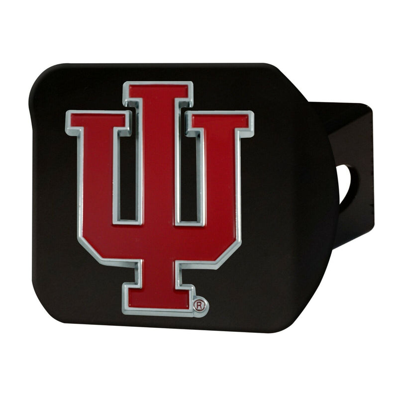 NCAA Indiana Hoosiers 3D Color on Black Metal Hitch Cover