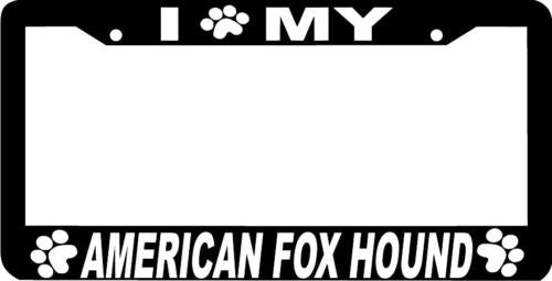 AMERICAN FOX HOUND DOG paw print License Plate Frame