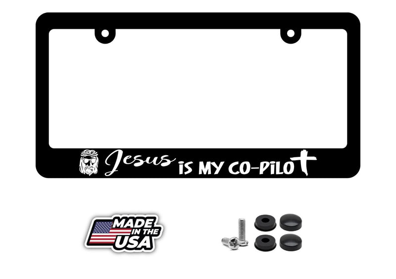 Jesus Is My Copilot Christian Jesus Christ Religious V1 License Plate Frame