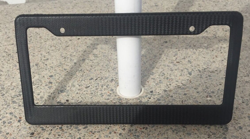 2 x JDM Black Carbon Fiber Look License Plate Frame Cover Front Rear US Size