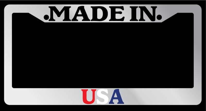 Chrome METAL License Plate Frame Made In The USA (Tri-color) Auto Accessory  Mod-GRAPH9856236-10039