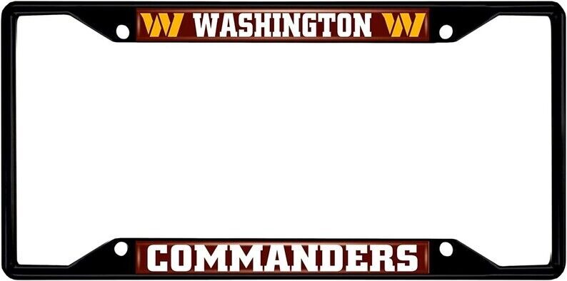 NFL Washington Commanders Black Metal License Plate Frame