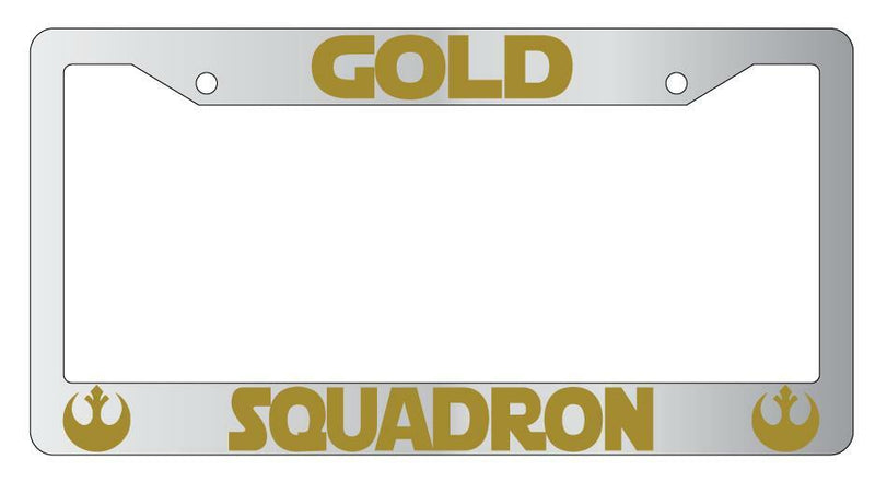 Gold Squadron Chrome Plastic License Plate Frame SW  Mod-GRAPH9856236-5172