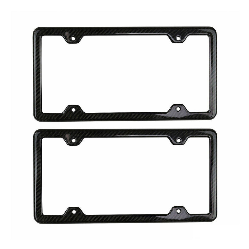 2 Pcs Real Carbon License Plate Frame Rear & Front Tag Holder For Porsche Macan