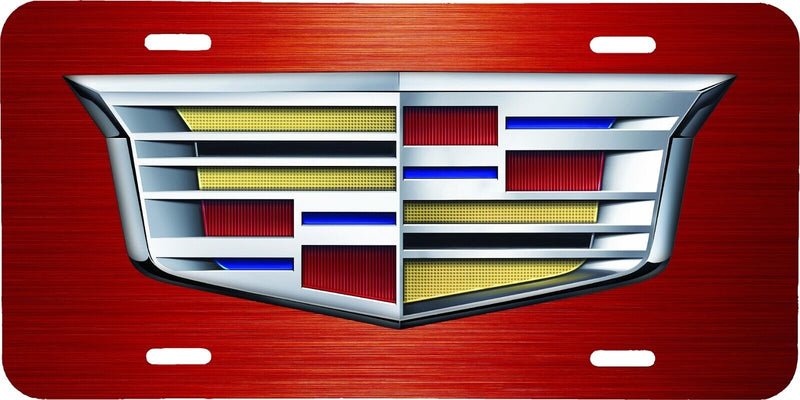 CADILLAC CTS XTS SRX  RED BRUSHED LOOK VEHICLE LICENSE PLATE AUTO CAR TAG